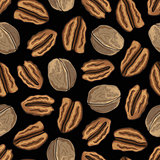 Seamless nature background with walnuts.