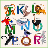 Kids vector Zoo alphabet with animals. Part 2.