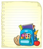 Notebook page with schoolbag 1