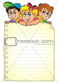 Notepad page with children theme 1