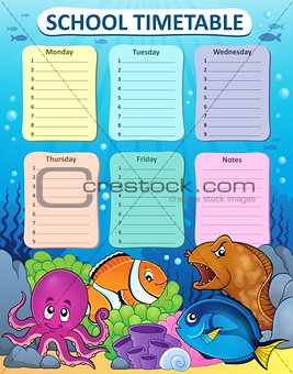 Weekly school timetable thematics 1