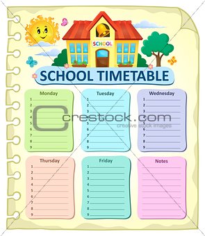 Weekly school timetable thematics 7