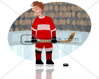 Hockey player on rink