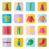 Clothes icons vector