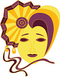 Vector icon of carnival mask on a white background