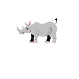 Graphic design gray rhinoceros 