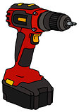 Red cordless screwdriver