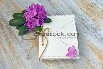 journal with azalea blossoms