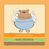 baby shower card with teddy bear