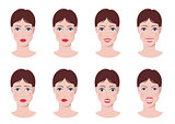 Face with emotions set