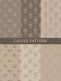 Mosaic Set Of Seamless Coffee Themed Patterns