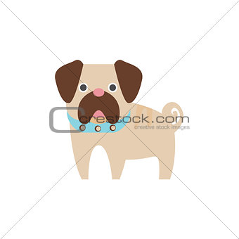 Pug Dog Breed Primitive Cartoon Illustration