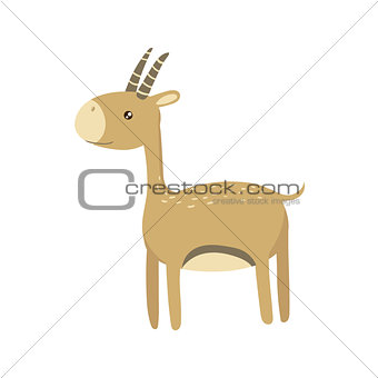 Gazelle Realistic Childish Illustration