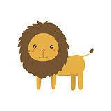 Lion Realistic Childish Illustration