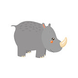 Rhinoceros Realistic Childish Illustration