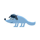 Wolf Wearing Hat With Ear Flaps