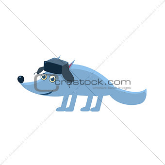 Wolf Wearing Hat With Ear Flaps