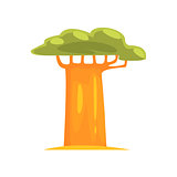 Baobab Realistic Simplified Drawing