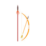 African Spear, Bow And Arrow Realistic Simplified Drawing