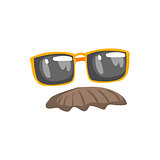 Fake Moustache And Glasses Disguise Set