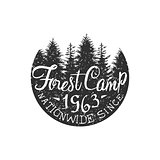 Round Forest Camp Vintage Emblem