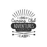Camping Club Adventures Vintage Emblem