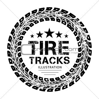 Tire tracks vector