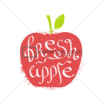 Apple Name Of Fruit Written In Its Silhouette