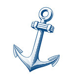 Ship anchor. Tattoo.