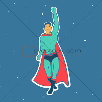 Fly Hero Man Vector illustration