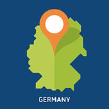 Map of Germany on blue background