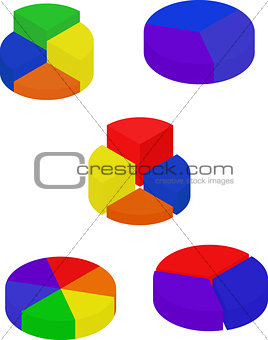 Set of color segmented diagrams