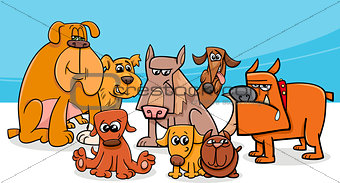 dogs group cartoon