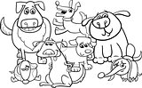 dogs cartoon coloring book