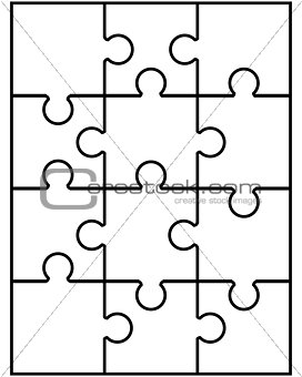 white puzzle, vector