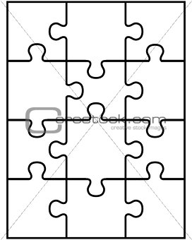 white puzzle, vector