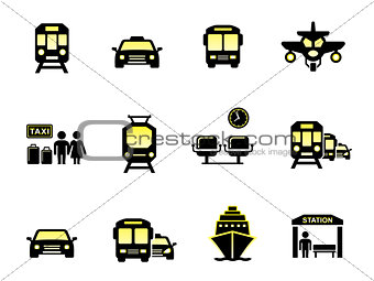 glossy transport icons
