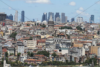 Galata and Karakoy district in Istanbul city