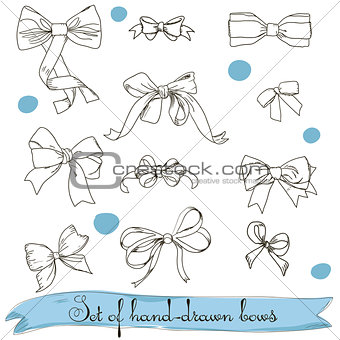 set of vintage colorless bows