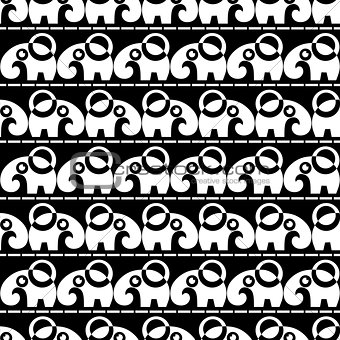seamless pattern with elephant. vector.