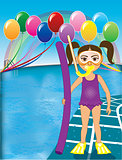 Pool Snorkel Girl Purple