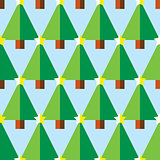 Geometric Christmas trees with star seamless pattern