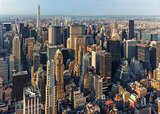 New York City Manhattan street aerial view with skyscrapers