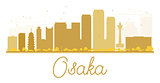 Osaka City skyline golden silhouette.