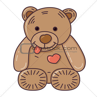 Teddy bear. Vector illustration.