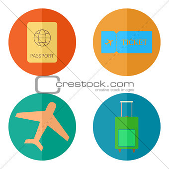 Simple travel icons set vector