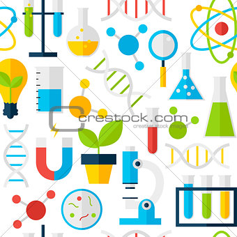 White Seamless Pattern Science Education