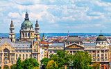 Urban landscape panorama with old buildings in Budapest 