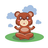 Character cute and beautiful bear practice of yoga. illustration