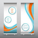 Advertising roll up banners with abstract design